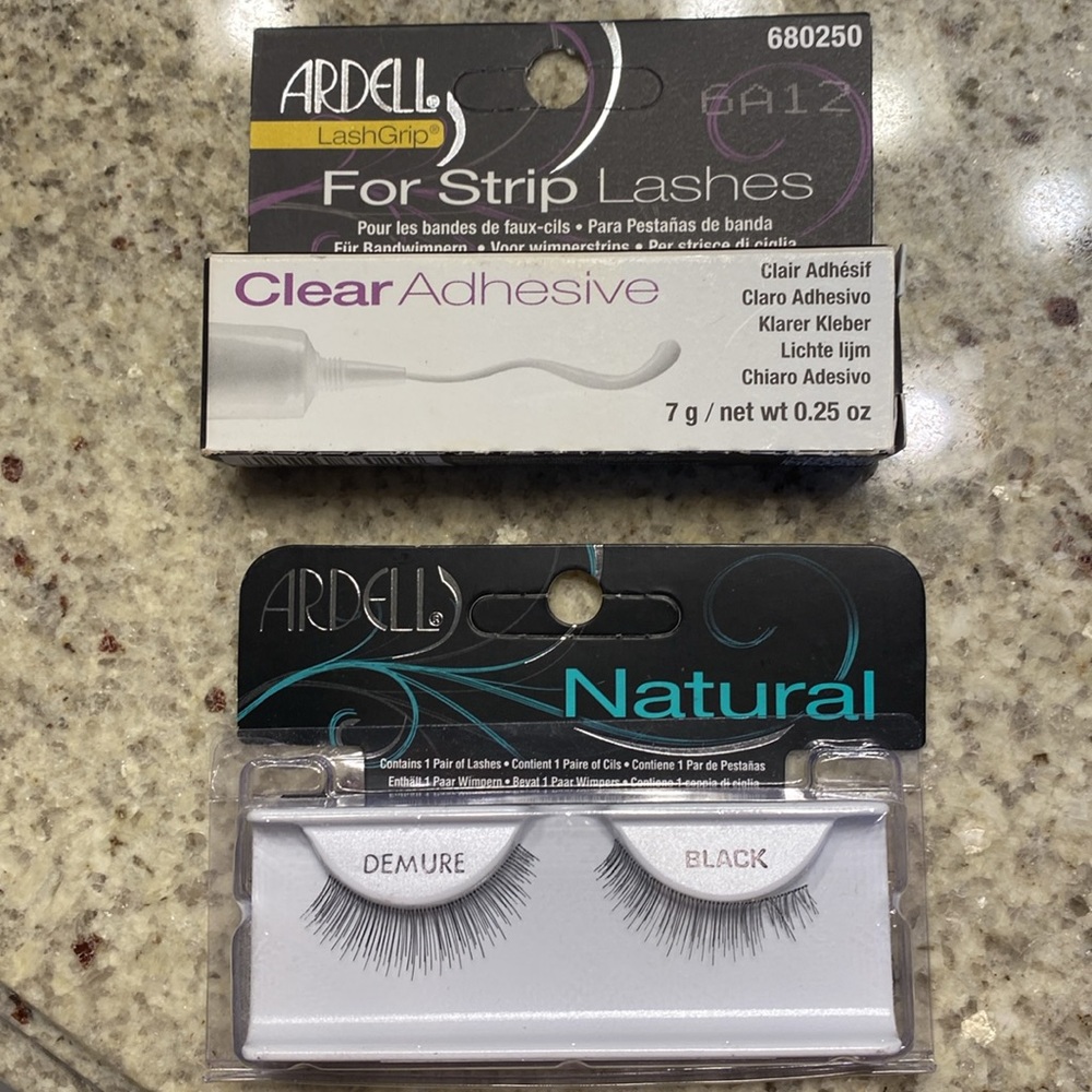 Ardell bundle lash grip adhesive/Natural Demure black eyelashes, NWOT